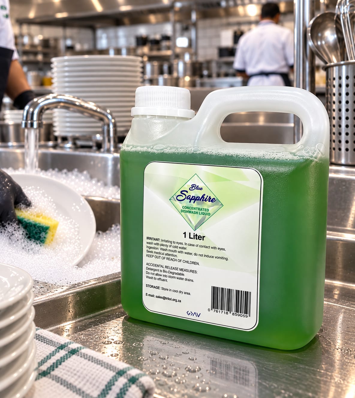 Blue Sapphire Concentrated Dishwash Liquid 1L