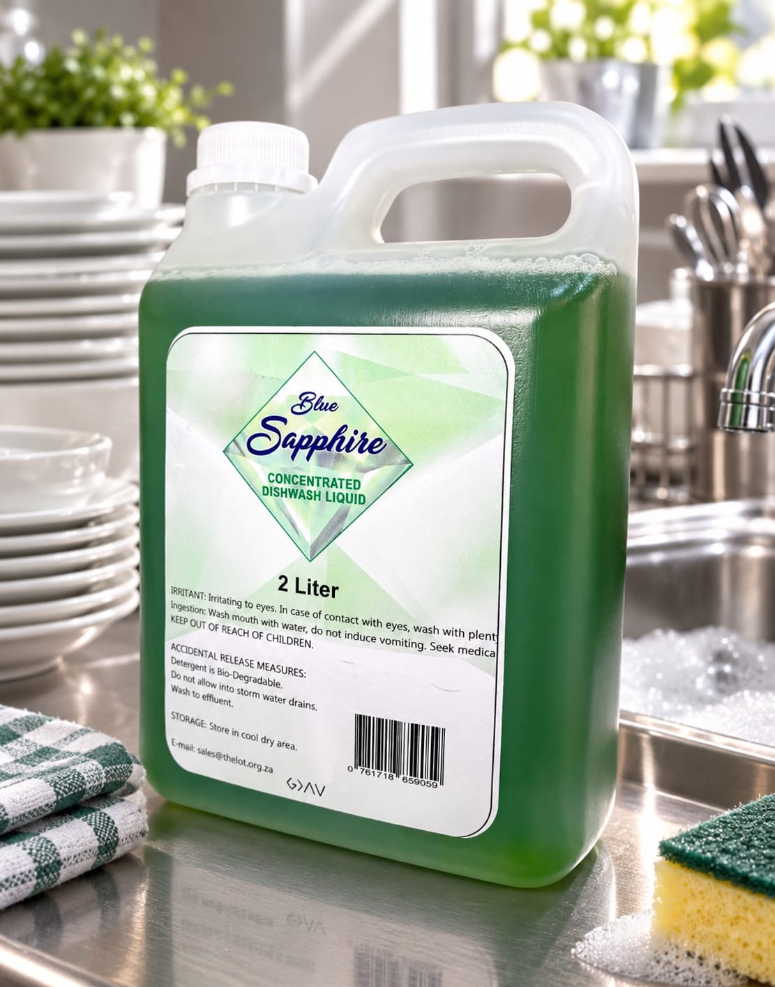 Blue Sapphire Concentrated Dishwash Liquid 2L